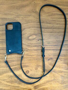 Emma Pebble Leather Crossbody Bandolier - iPhone14